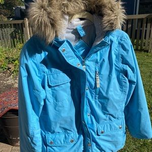 Land’s End convertible coat. Waterproof shell, down jacket and vest. Perfect!